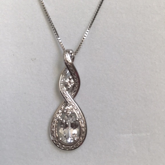 Kay Lab-Created White Sapphire Necklace in SV - Picture 3 of 4